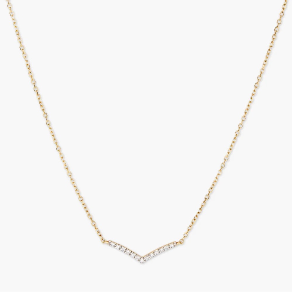 Mejuri Pave Wishbone Necklace